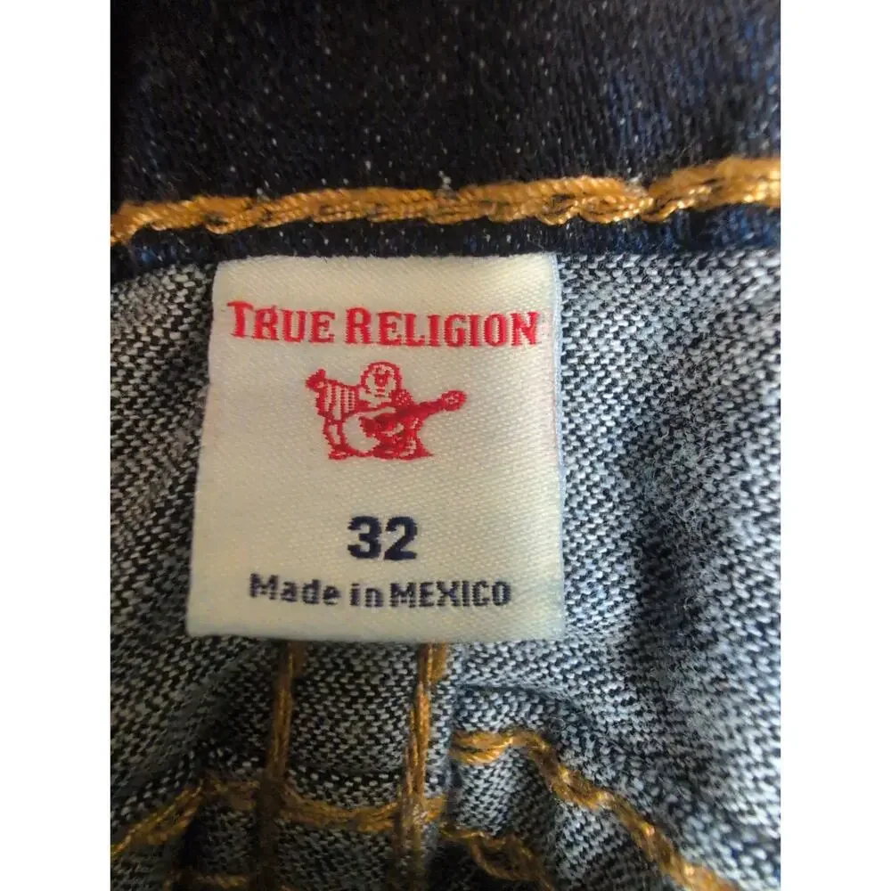 True Religion Geno relaxed flap dark blue jeans Size 32/34 Retro Streetwear Y2K